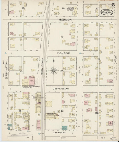 Sanborn Fire Insurance Map from Kokomo, Howard County, Indiana (1885), Sheet #0005 - Historic Sanborn Fire Insurance Map Print, vintage old map wall art, antique decor, genealogy gift, Indiana Indiana map
