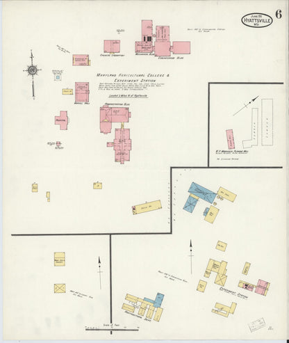 Sanborn Fire Insurance Map from Hyattsville, Prince Georges County, Maryland (1911), Sheet #0006 - Complete Map Set gallery image, historic Sanborn map, vintage wall art, Maryland Maryland