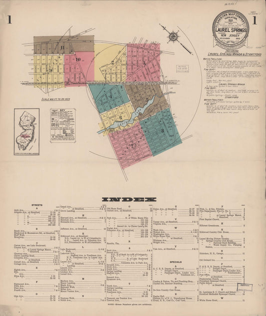Sanborn Fire Insurance Map from Laurel Springs, Camden County, New Jersey. (1922) – Historic Sanborn Fire Insurance Map Print