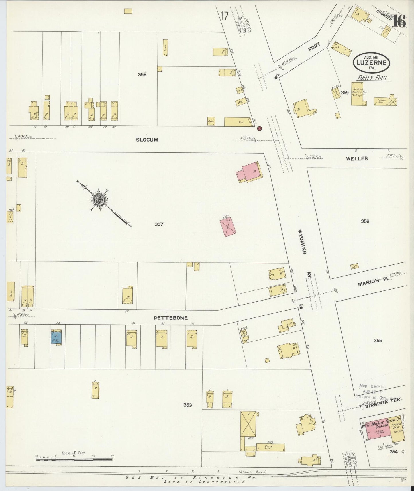 Sanborn Fire Insurance Map from Luzerne, Luzerne County, Pennsylvania (1911), Sheet #0016 - Complete Map Set gallery image, historic Sanborn map, vintage wall art, Pennsylvania Pennsylvania