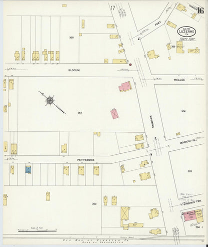 Sanborn Fire Insurance Map from Luzerne, Luzerne County, Pennsylvania (1911), Sheet #0016 - Complete Map Set gallery image, historic Sanborn map, vintage wall art, Pennsylvania Pennsylvania