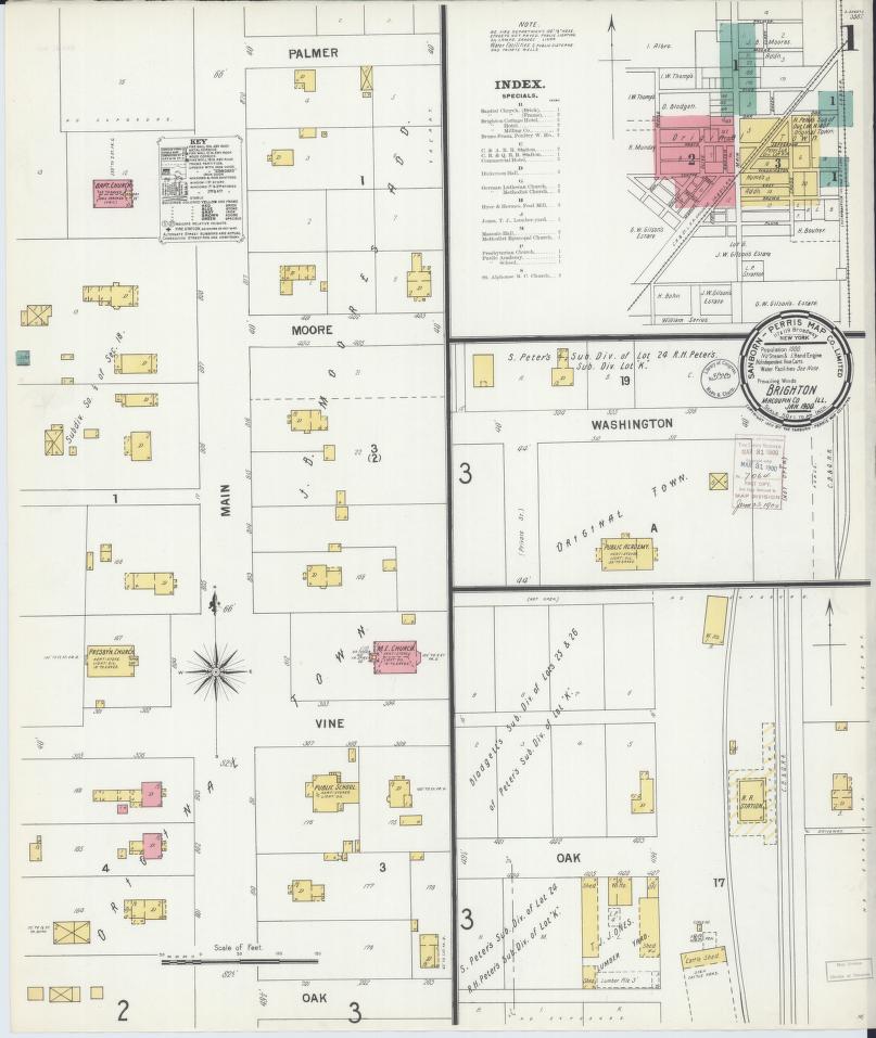 Sanborn Fire Insurance Map from Brighton, Macoupin County, Illinois. (1900) – Map View