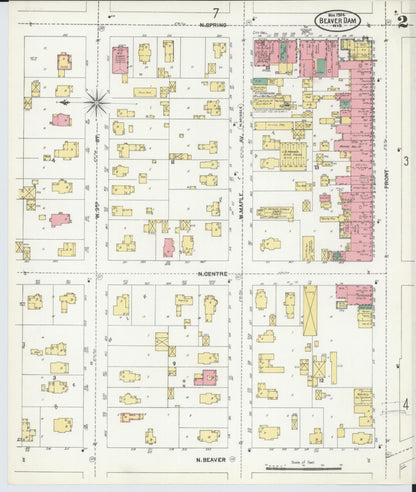 Sanborn Fire Insurance Map from Beaver Dam, Dodge County, Wisconsin (1904), Sheet #0002 - Complete Map Set gallery image, historic Sanborn map, vintage wall art, Wisconsin Wisconsin