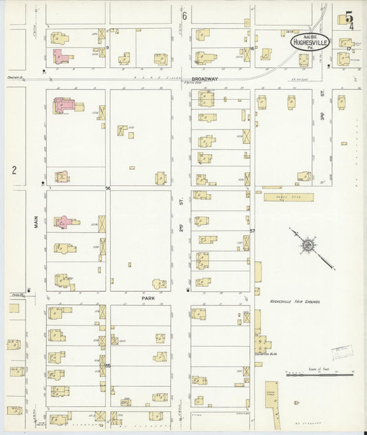 Sanborn Fire Insurance Map from Hughesville, Lycoming County, Pennsylvania (1912), Sheet #0005 - Historic Sanborn Fire Insurance Map Print, vintage old map wall art, antique decor, genealogy gift, Pennsylvania Pennsylvania map