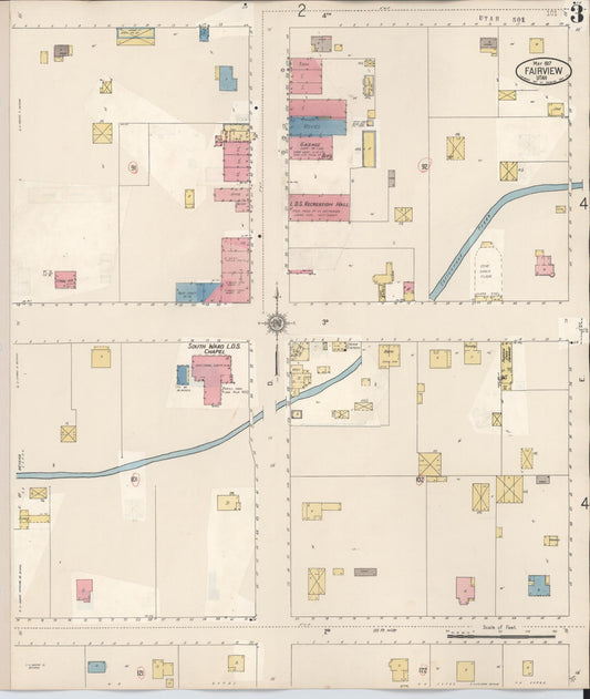 Sanborn Fire Insurance Map from Fairview, Sanpete County, Utah (1931), Sheet #0003 - Historic Sanborn Fire Insurance Map Print, vintage old map wall art, antique decor, genealogy gift, Utah Utah map