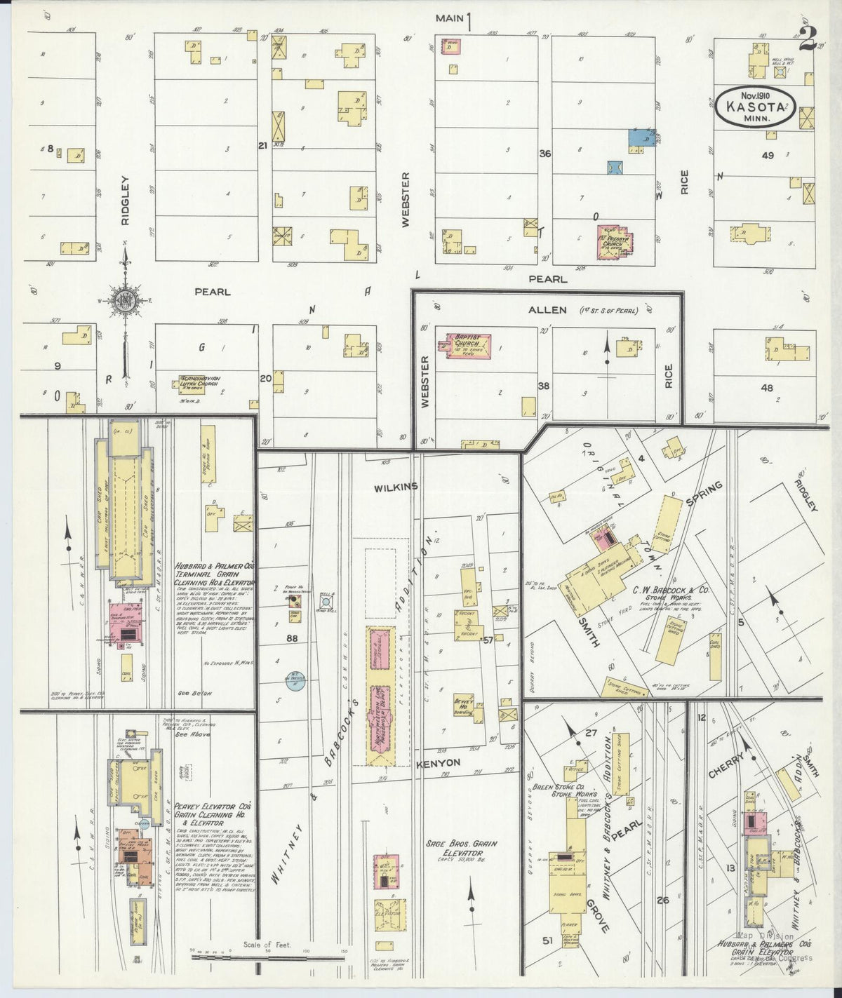 Sanborn Fire Insurance Map from Kasota, Le Sueur County, Minnesota (1910), Sheet #0002 - Historic Sanborn Fire Insurance Map Print, vintage old map wall art, antique decor, genealogy gift, Minnesota Minnesota map