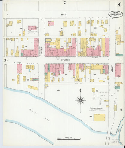 Sanborn Fire Insurance Map from Oak Harbor, Ottawa County, Ohio (1904), Sheet #0004 - Historic Sanborn Fire Insurance Map Print, vintage old map wall art, antique decor, genealogy gift, Ohio Ohio map