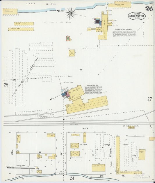 Sanborn Fire Insurance Map from Stillwater, Washington County, Minnesota (1904), Sheet #0026 - Historic Sanborn Fire Insurance Map Print, vintage old map wall art, antique decor, genealogy gift, Minnesota Minnesota map