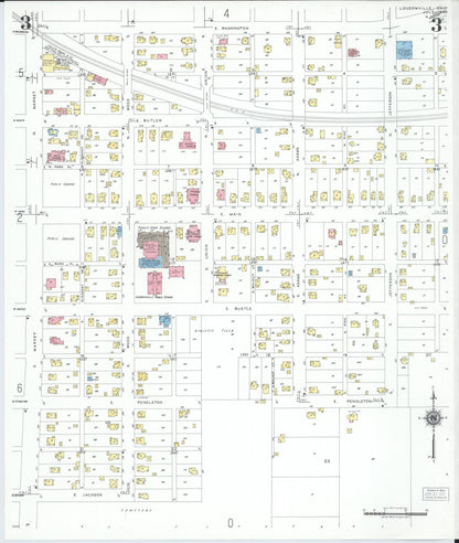 Sanborn Fire Insurance Map from Loudonville, Ashland County, Ohio (1950), Sheet #0003 - Complete Map Set gallery image, historic Sanborn map, vintage wall art, Ohio Ohio