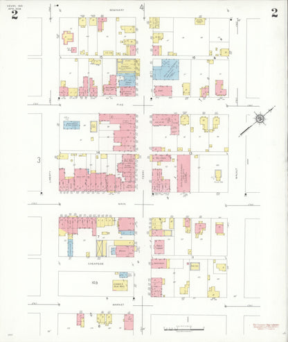 Sanborn Fire Insurance Map from Vevay, Switzerland County, Indiana (1938), Sheet #0002 - Complete Map Set gallery image, historic Sanborn map, vintage wall art, Indiana Indiana