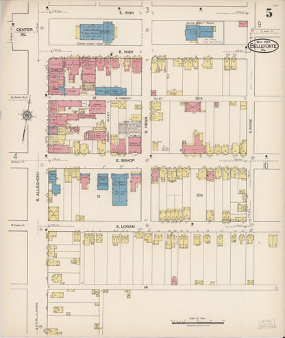 Sanborn Fire Insurance Map from Bellefonte, Centre County, Pennsylvania (1922), Sheet #0005 - Complete Map Set gallery image, historic Sanborn map, vintage wall art, Pennsylvania Pennsylvania