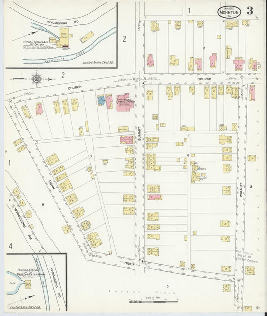 Sanborn Fire Insurance Map from Mohnton, Berks County, Pennsylvania (1912), Sheet #0003 - Historic Sanborn Fire Insurance Map Print, vintage old map wall art, antique decor, genealogy gift, Pennsylvania Pennsylvania map