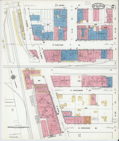 Sanborn Fire Insurance Map from McAlester, Pittsburg County, Oklahoma (1918), Sheet #0007 - Complete Map Set gallery image, historic Sanborn map, vintage wall art, Oklahoma Oklahoma