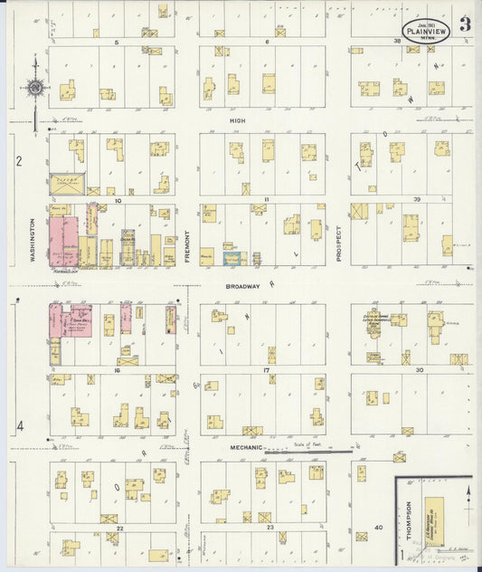 Sanborn Fire Insurance Map from Plainview, Wabasha County, Minnesota (1911), Sheet #0003 - Historic Sanborn Fire Insurance Map Print, vintage old map wall art, antique decor, genealogy gift, Minnesota Minnesota map