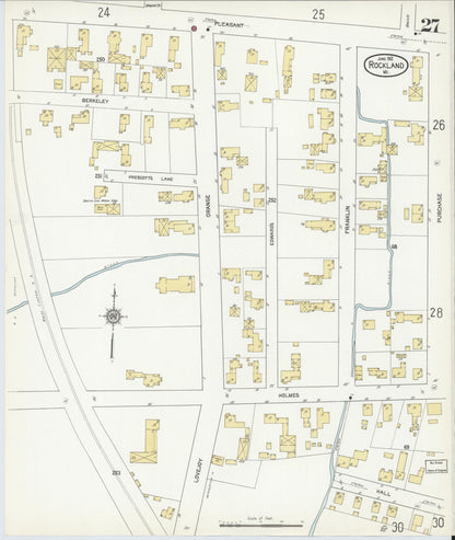 Sanborn Fire Insurance Map from Rockland, Knox County, Maine (1912), Sheet #0027 - Complete Map Set gallery image, historic Sanborn map, vintage wall art, Maine Maine