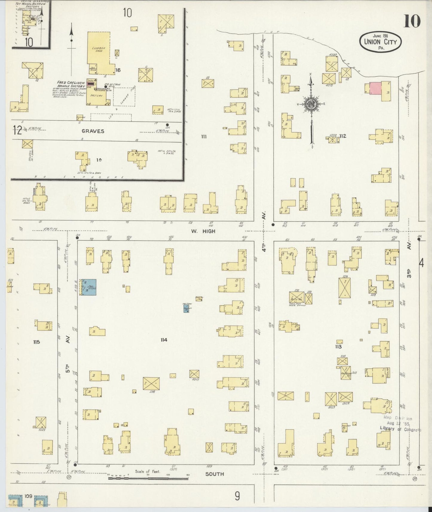 Sanborn Fire Insurance Map from Union City, Erie County, Pennsylvania (1911), Sheet #0010 - Complete Map Set gallery image, historic Sanborn map, vintage wall art, Pennsylvania Pennsylvania