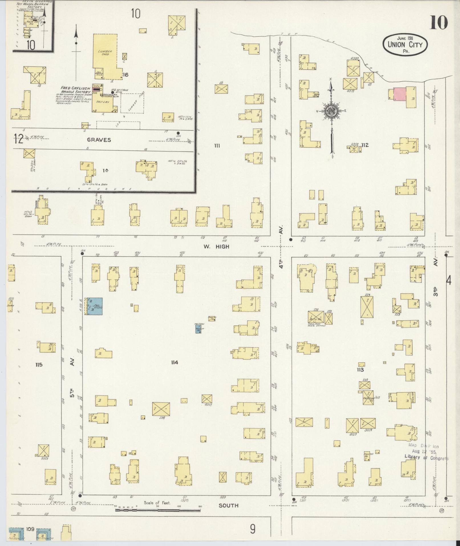 Sanborn Fire Insurance Map from Union City, Erie County, Pennsylvania (1911), Sheet #0010 - Complete Map Set gallery image, historic Sanborn map, vintage wall art, Pennsylvania Pennsylvania