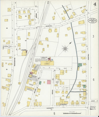 Sanborn Fire Insurance Map from Ipswich, Essex County, Massachusetts (1902), Sheet #0004 - Complete Map Set gallery image, historic Sanborn map, vintage wall art, Massachusetts Massachusetts