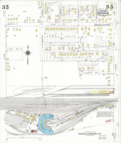 Sanborn Fire Insurance Map from Emporia, Lyon County, Kansas (1923), Sheet #0035 - Complete Map Set gallery image, historic Sanborn map, vintage wall art, Kansas Kansas