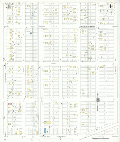 Sanborn Fire Insurance Map from Griffith, Lake County, Indiana (1943), Sheet #0004 - Historic Sanborn Fire Insurance Map Print, vintage old map wall art, antique decor, genealogy gift, Indiana Indiana map