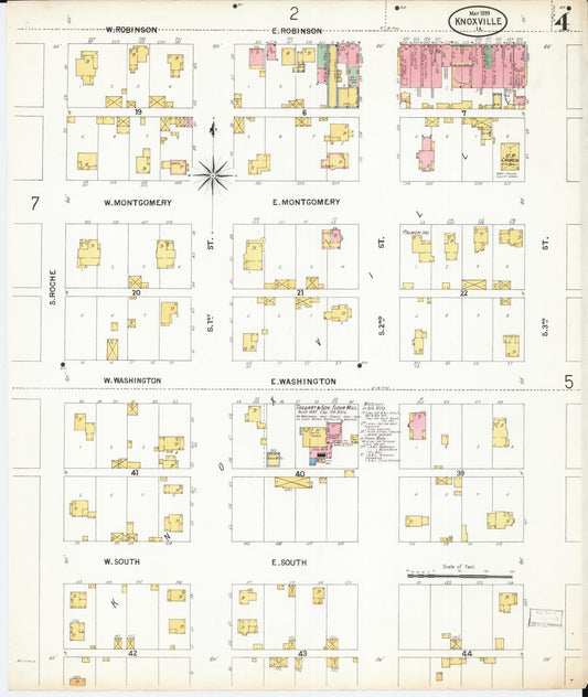 Sanborn Fire Insurance Map from Knoxville, Marion County, Iowa (1899), Sheet #0004 - Historic Sanborn Fire Insurance Map Print, vintage old map wall art