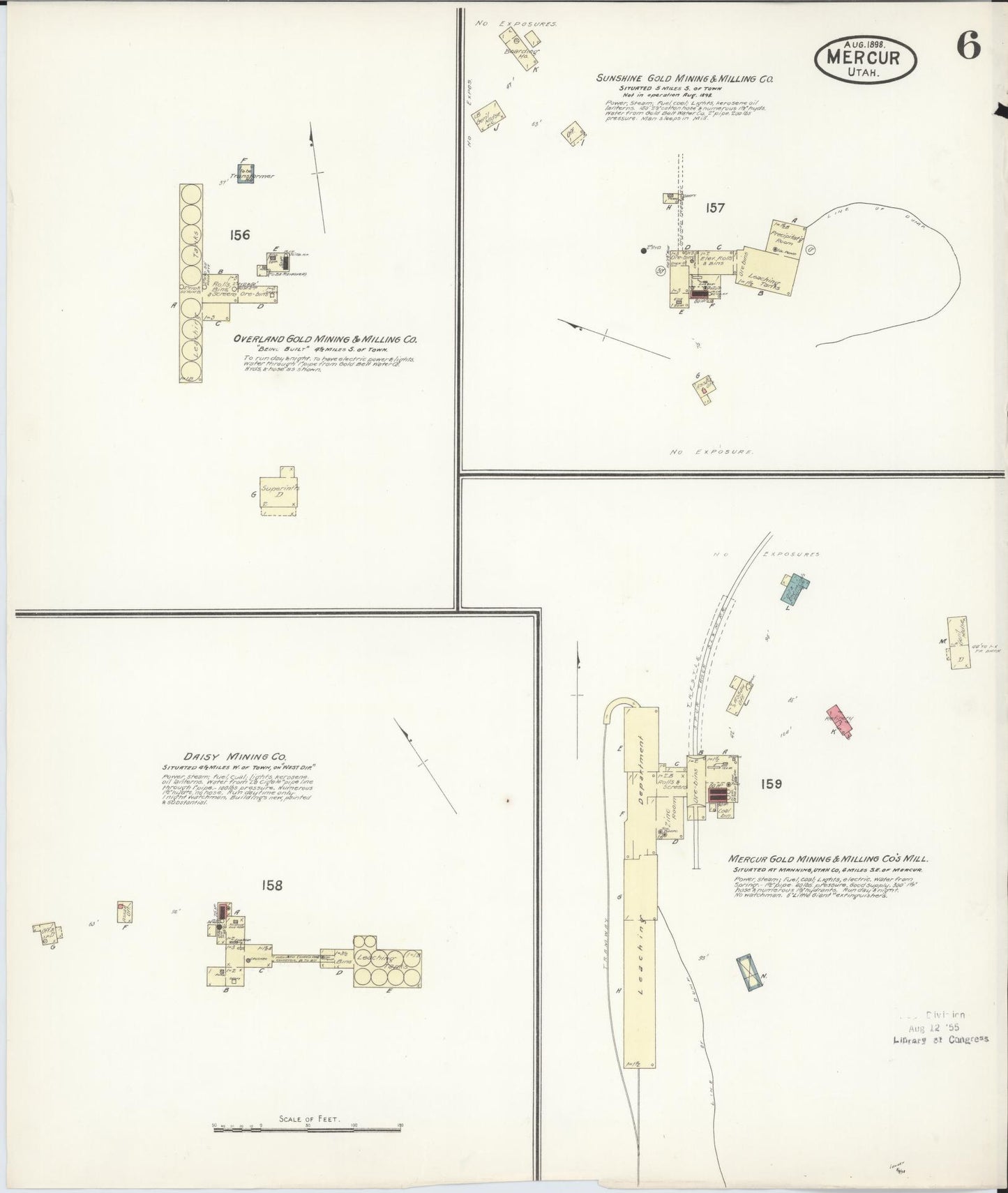 Sanborn Fire Insurance Map from Mercur, Toele County, Utah (1898), Sheet #0006 - Complete Map Set gallery image, historic Sanborn map, vintage wall art, Utah Utah