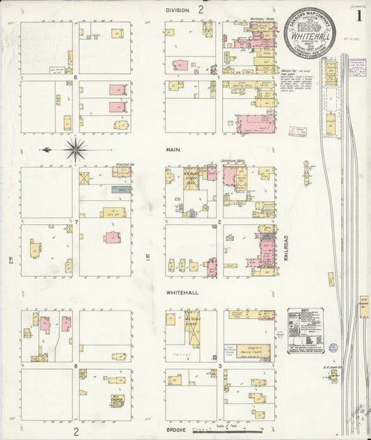 Sanborn Fire Insurance Map from Whitehall, Jefferson County, Montana (1907), Sheet #0001 - Historic Sanborn Fire Insurance Map Print, vintage old map wall art, antique decor, genealogy gift, Montana Montana map