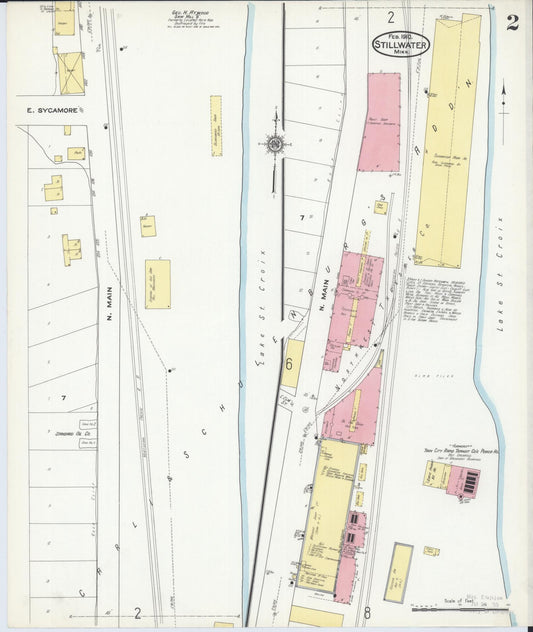Sanborn Fire Insurance Map from Stillwater, Washington County, Minnesota (1910), Sheet #0002 - Historic Sanborn Fire Insurance Map Print, vintage old map wall art, antique decor, genealogy gift, Minnesota Minnesota map