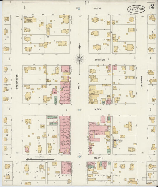 Sanborn Fire Insurance Map from Abingdon, Knox County, Illinois (1898), Sheet #0002 - Historic Sanborn Fire Insurance Map Print, vintage old map wall art, antique decor, genealogy gift, Illinois Illinois map