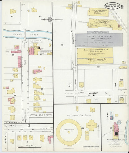 Sanborn Fire Insurance Map from Shelbyville, Shelby County, Kentucky (1916), Sheet #0009 - Complete Map Set gallery image, historic Sanborn map, vintage wall art, Kentucky Kentucky