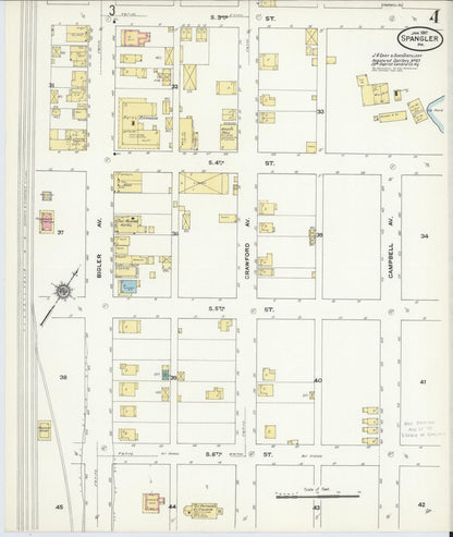 Sanborn Fire Insurance Map from Spangler, Cambria County, Pennsylvania (1910), Sheet #0004 - Complete Map Set gallery image, historic Sanborn map, vintage wall art, Pennsylvania Pennsylvania