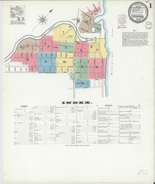 Sanborn Fire Insurance Map from Plaquemine, Iberville Parish, Louisiana. (1900) – Historic Sanborn Fire Insurance Map Print