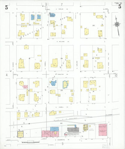 Sanborn Fire Insurance Map from Wynne, Cross County, Arkansas (1951), Sheet #0005 - Complete Map Set gallery image, historic Sanborn map, vintage wall art, Arkansas Arkansas