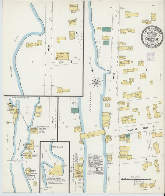 Sanborn Fire Insurance Map from Cherryfield, Washington County, Maine. (1906) – Historic Sanborn Fire Insurance Map Print