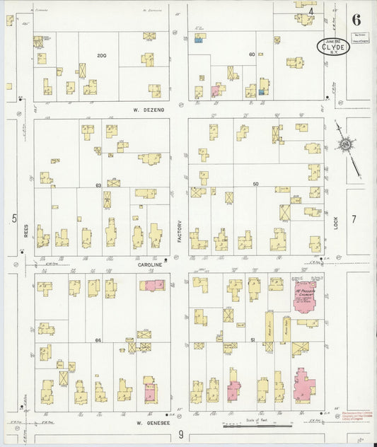 Sanborn Fire Insurance Map from Clyde, Wayne County, New York (1912), Sheet #0006 - Historic Sanborn Fire Insurance Map Print, vintage old map wall art, antique decor, genealogy gift, New York New York map
