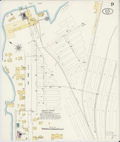Sanborn Fire Insurance Map from Ely, Saint Louis County, Minnesota (1906), Sheet #0009 - Complete Map Set gallery image, historic Sanborn map, vintage wall art, Minnesota Minnesota