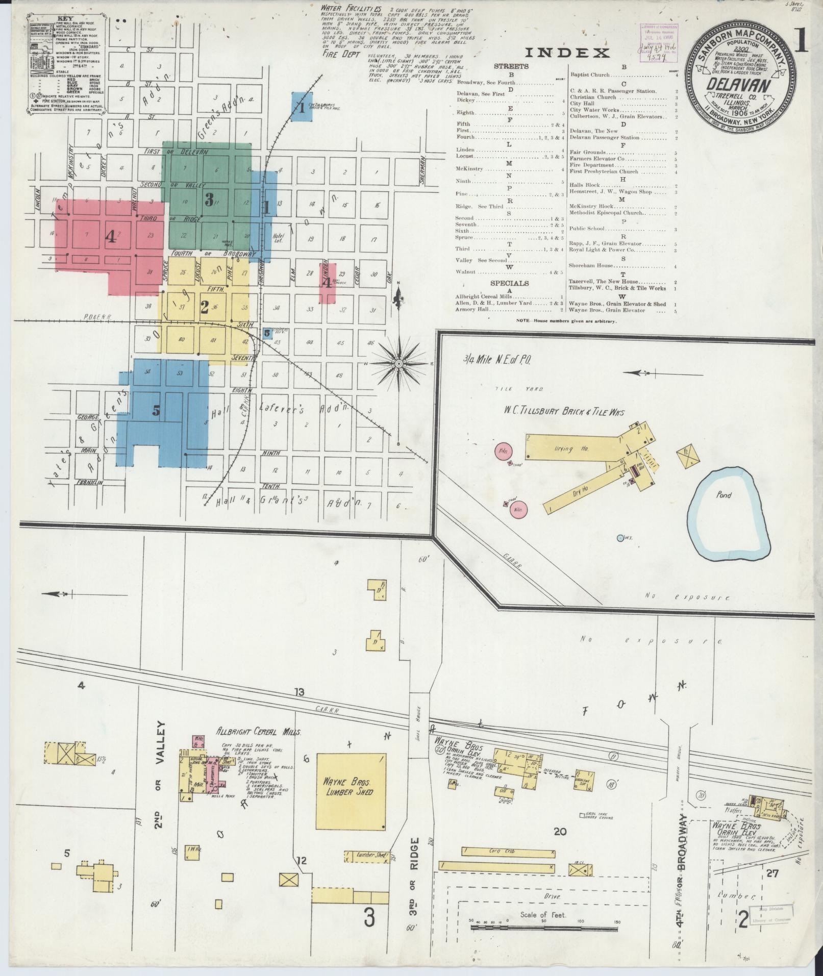Sanborn Fire Insurance Map from Delavan, Tazewell County, Illinois ...
