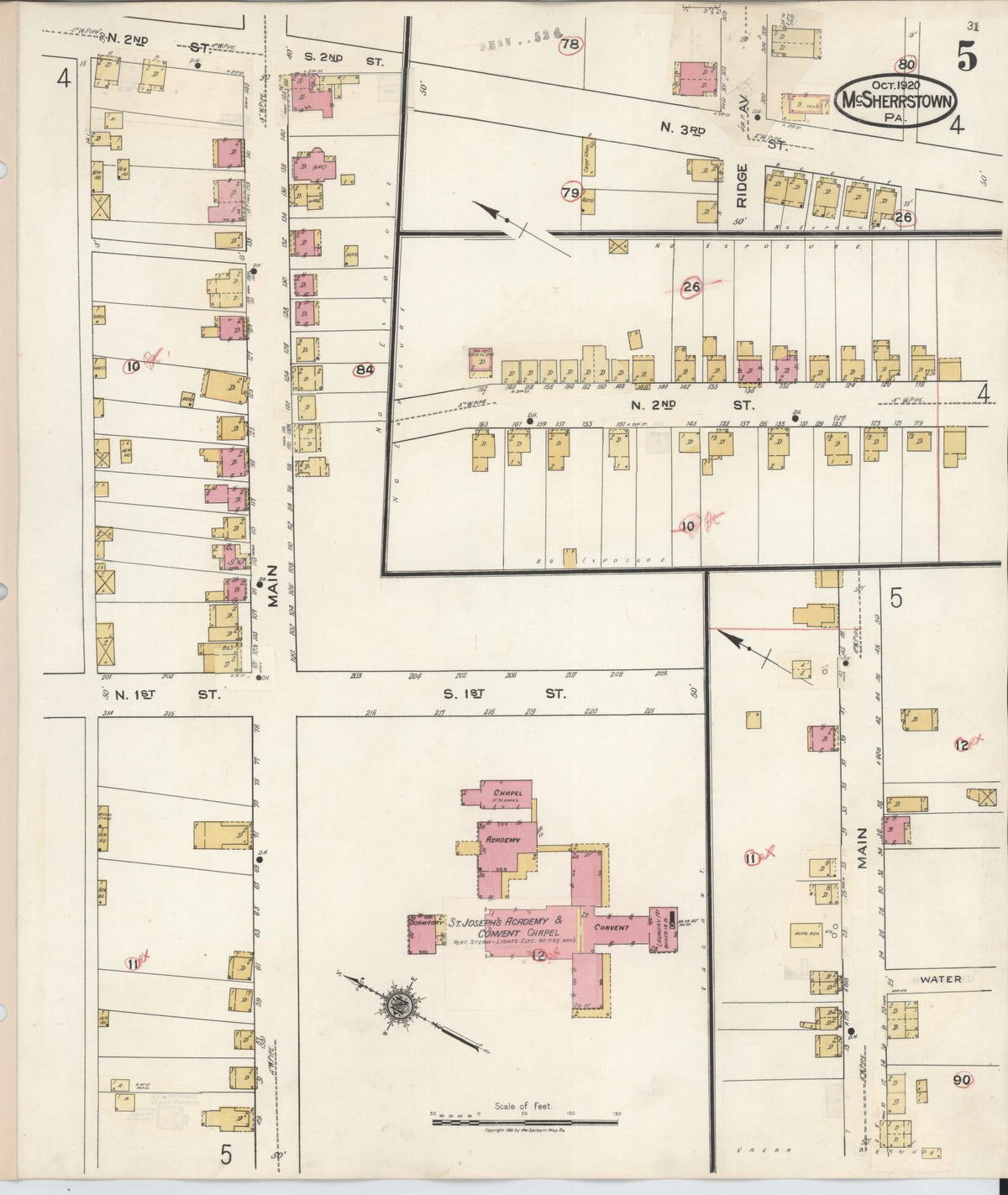 Sanborn Fire Insurance Map from McSherrystown, Adams County, Pennsylvania (1940), Sheet #0005 - Complete Map Set gallery image, historic Sanborn map, vintage wall art, Pennsylvania Pennsylvania