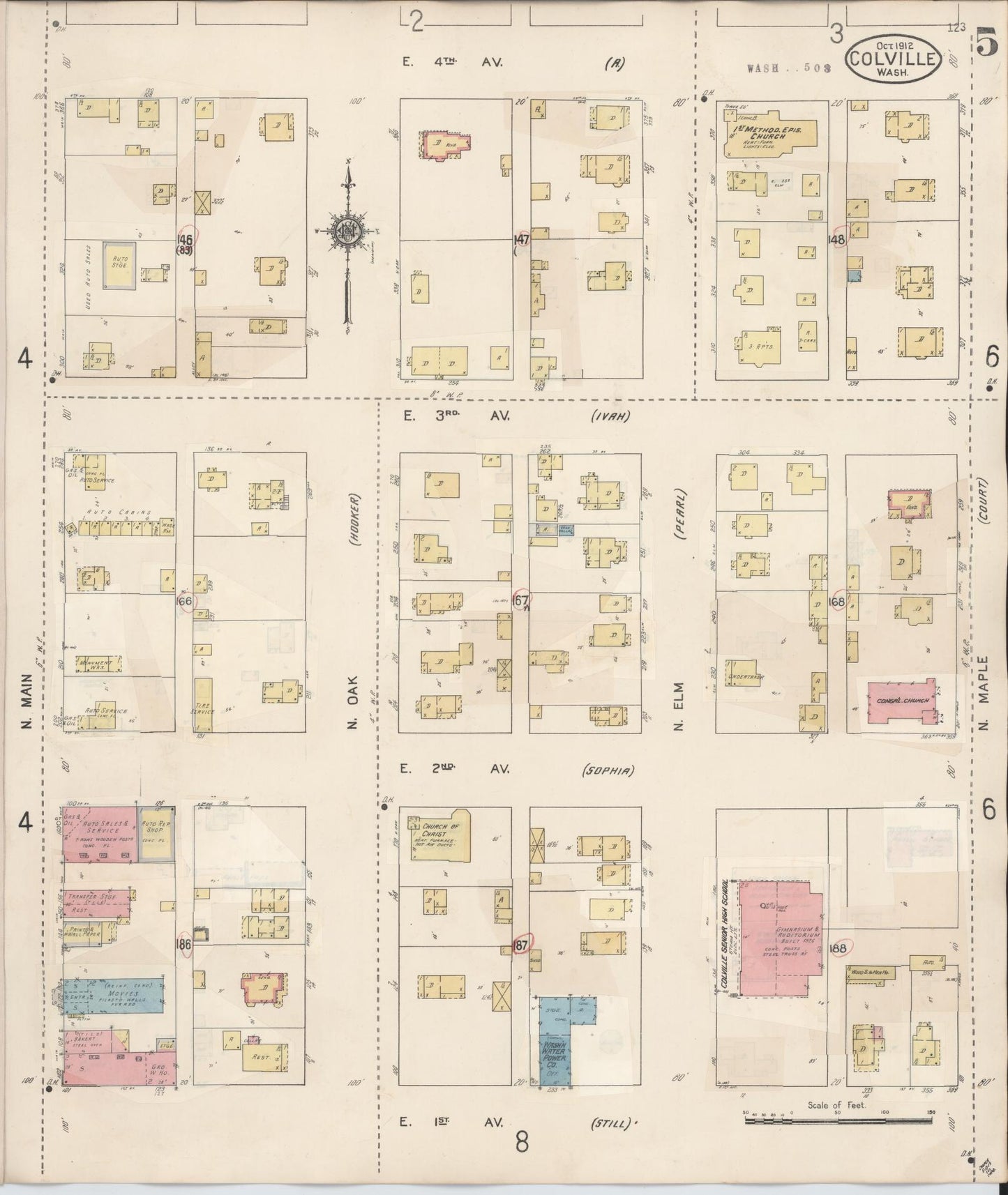 Sanborn Fire Insurance Map from Colville, Stevens County, Washington (1940), Sheet #0005 - Complete Map Set gallery image, historic Sanborn map, vintage wall art, Washington Washington