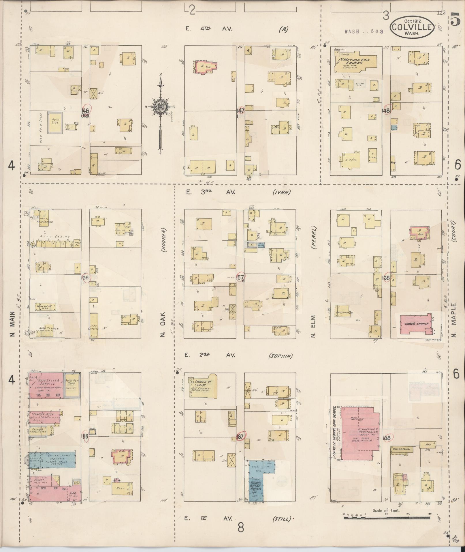 Sanborn Fire Insurance Map from Colville, Stevens County, Washington (1940), Sheet #0005 - Complete Map Set gallery image, historic Sanborn map, vintage wall art, Washington Washington