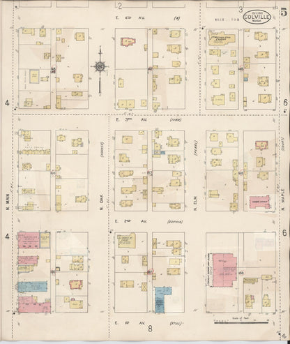 Sanborn Fire Insurance Map from Colville, Stevens County, Washington (1940), Sheet #0005 - Complete Map Set gallery image, historic Sanborn map, vintage wall art, Washington Washington