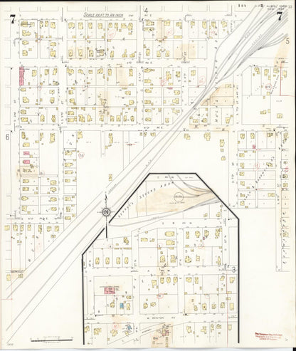 Sanborn Fire Insurance Map from Albia, Monroe County, Iowa (1947), Sheet #0007 - Historic Sanborn Fire Insurance Map Print