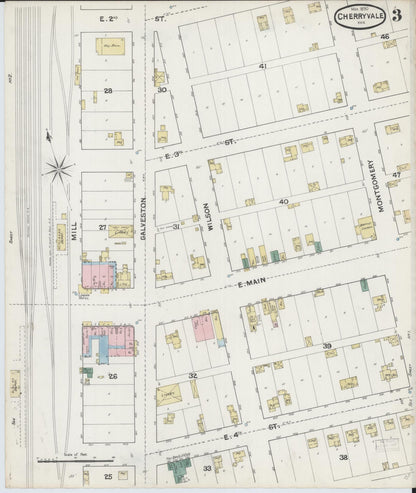 Sanborn Fire Insurance Map from Cherryvale, Montgomery County, Kansas (1890), Sheet #0003 - Complete Map Set gallery image, historic Sanborn map, vintage wall art, Kansas Kansas