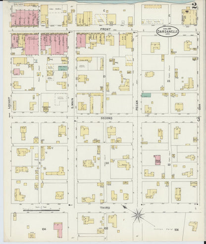 Sanborn Fire Insurance Map from Dardanelle, Yell County, Arkansas (1897), Sheet #0002 - Complete Map Set gallery image, historic Sanborn map, vintage wall art, Arkansas Arkansas