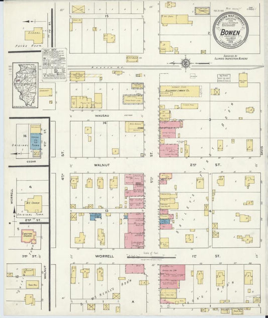 Sanborn Fire Insurance Map from Bowen, Hancock County, Illinois. (1919) – Map View