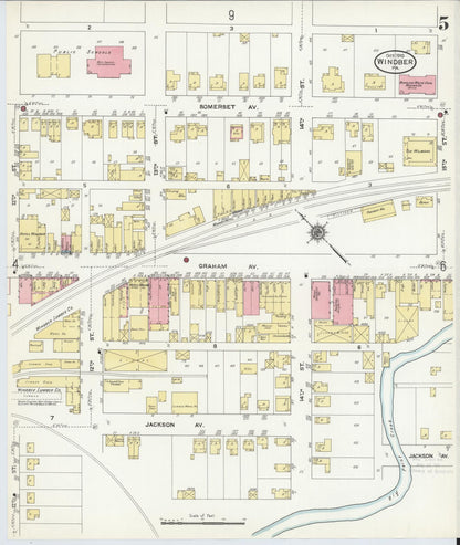 Sanborn Fire Insurance Map from Windber, Somerset County, Pennsylvania (1910), Sheet #0005 - Historic Sanborn Fire Insurance Map Print, vintage old map wall art, antique decor, genealogy gift, Pennsylvania Pennsylvania map