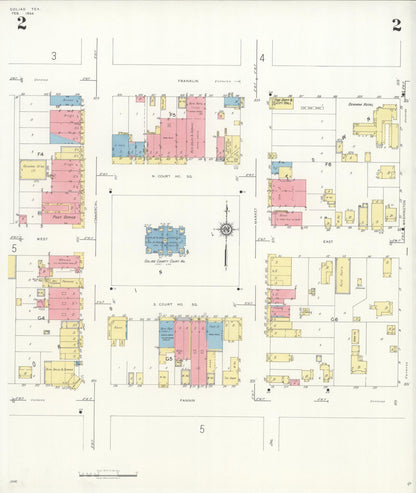 Sanborn Fire Insurance Map from Goliad, Goliad County, Texas (1934), Sheet #0002 - Complete Map Set gallery image, historic Sanborn map, vintage wall art, Texas Texas