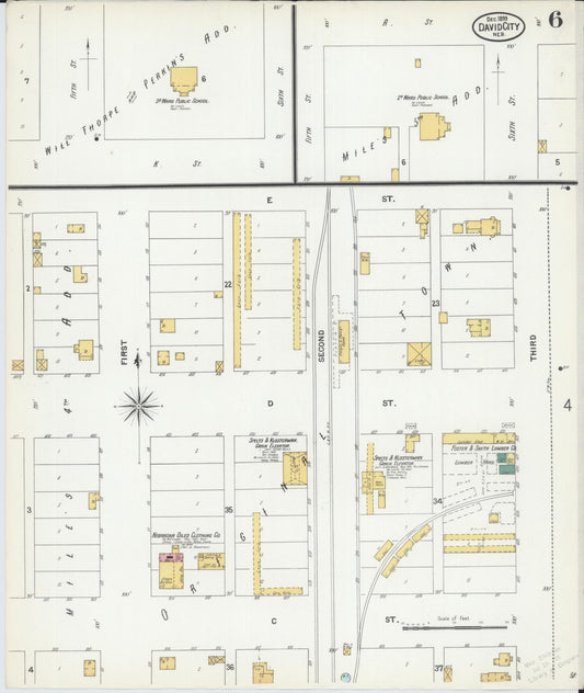 Sanborn Fire Insurance Map from David City, Butler County, Nebraska (1899), Sheet #0006 - Historic Sanborn Fire Insurance Map Print, vintage old map wall art, antique decor, genealogy gift, Nebraska Nebraska map