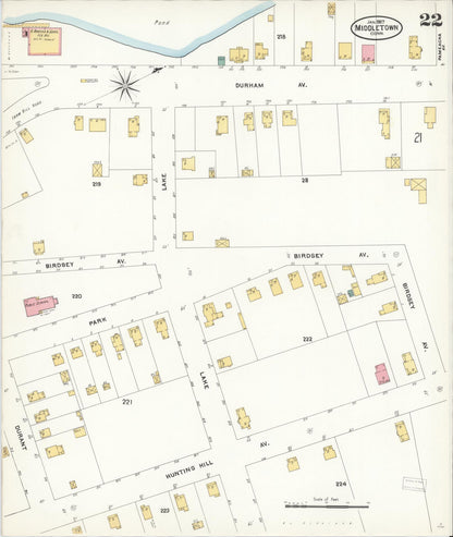 Sanborn Fire Insurance Map from Middletown, Middlesex County, Connecticut (1907), Sheet #0022 - Complete Map Set gallery image, historic Sanborn map, vintage wall art, Connecticut Connecticut
