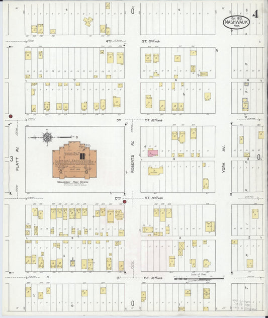 Sanborn Fire Insurance Map from Nashwauk, Itasca County, Minnesota (1921), Sheet #0004 - Historic Sanborn Fire Insurance Map Print, vintage old map wall art, antique decor, genealogy gift, Minnesota Minnesota map